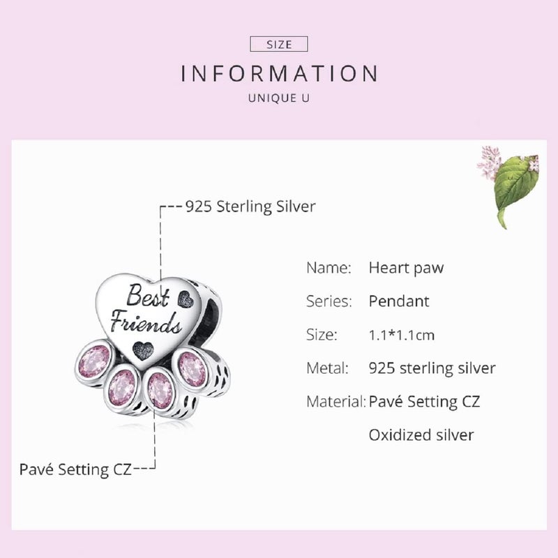 VOROCO Store 925 Sterling Silver Love Heart Charm for Charm Bracelet, Christmas Mother's Day Birthday Perfect Jewelry Gifts for Mom Grandma Daughter Friend Sister - Image 4